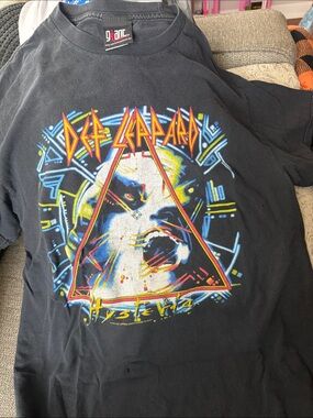 Def Leppard Hysteria Graphic Art Print - Black with Multicolor Design